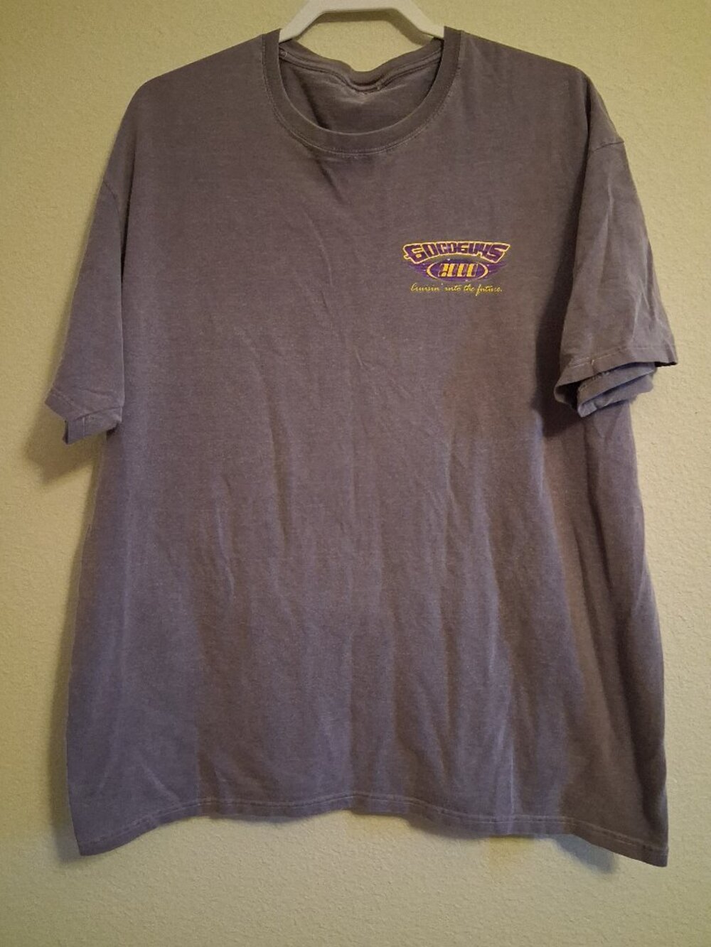 Goodguys 2000 Y2K yellow Hot Rod T-Shirt Mens XL purple Short Sleeve Cruisin